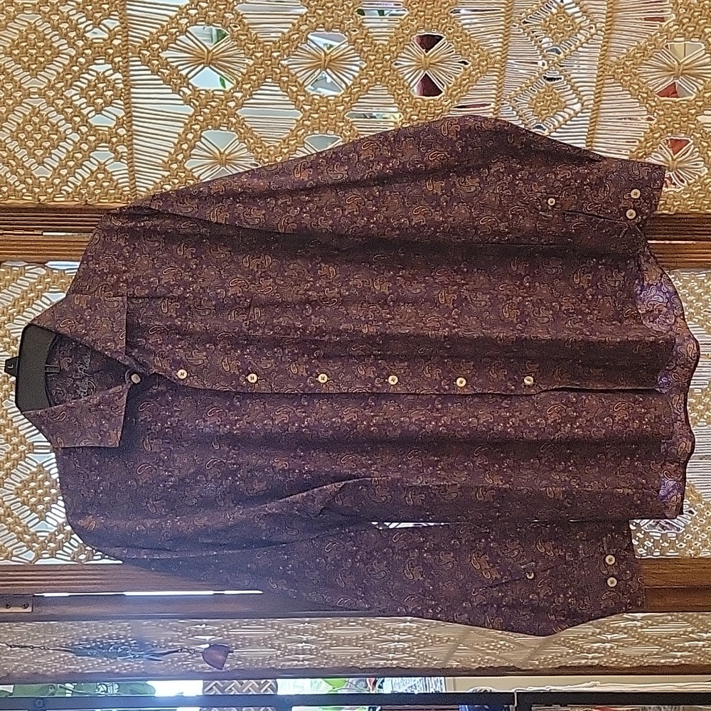 Alan Flusser XL Paisley Shirt. Purple Multi Colored Excellent Condition.